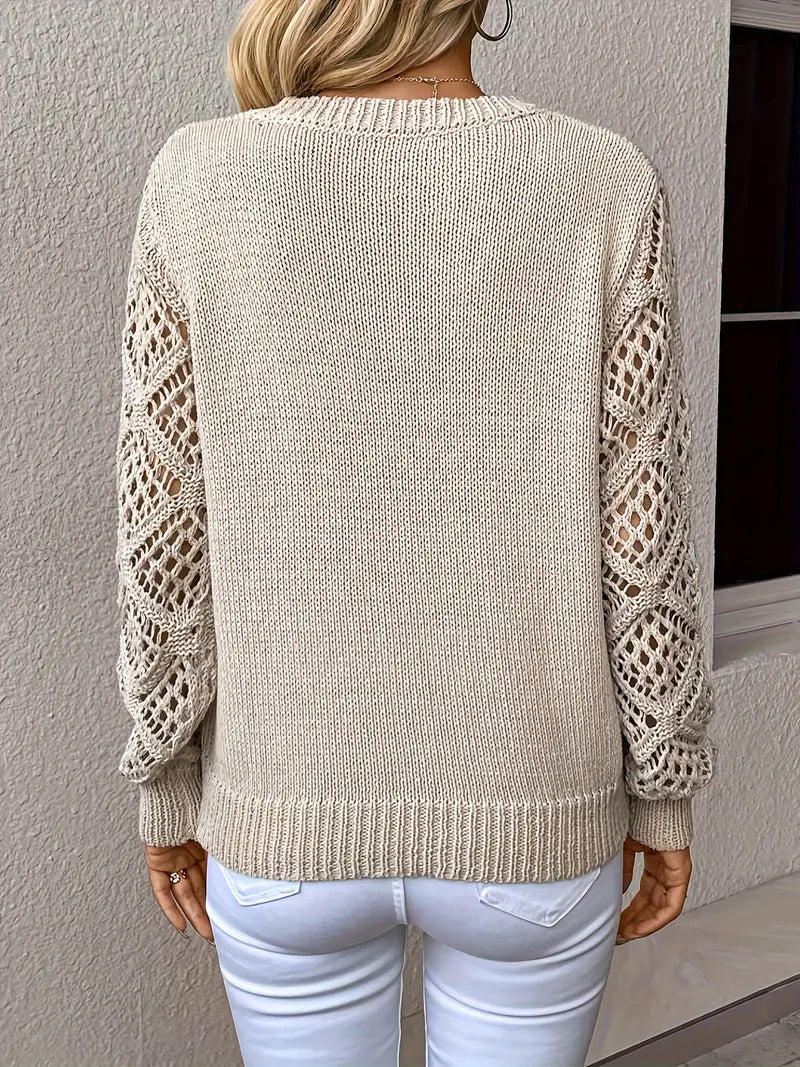 Sammy | Contemporary Sweater Featuring Crocheted Sleeves