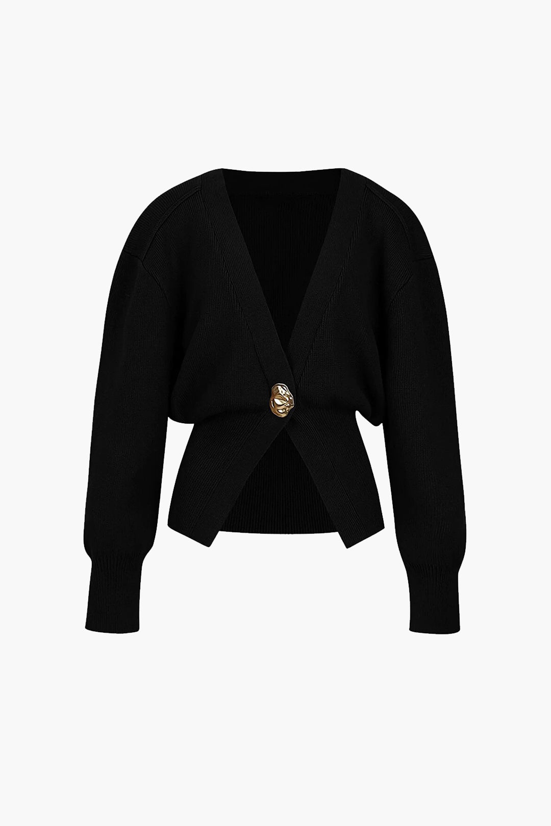 Chic Women's Cardigan with Gold Accents – Soft and Fashionable