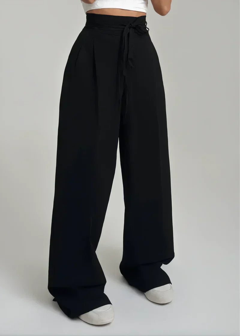 Margy | Women's High-Waisted Wide Leg Pants - Stretchy Fabric