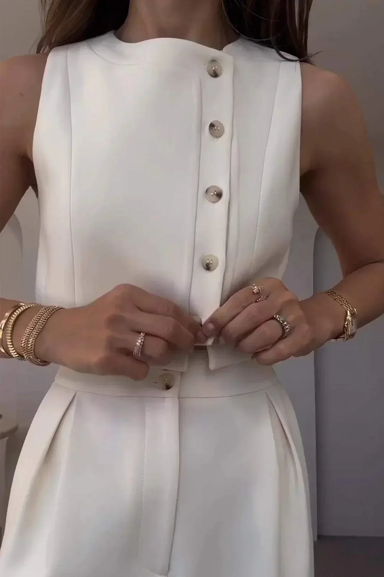 Neala | Women's Two-Piece Co-Ord Set – Timeless Top and High-Waisted Trousers