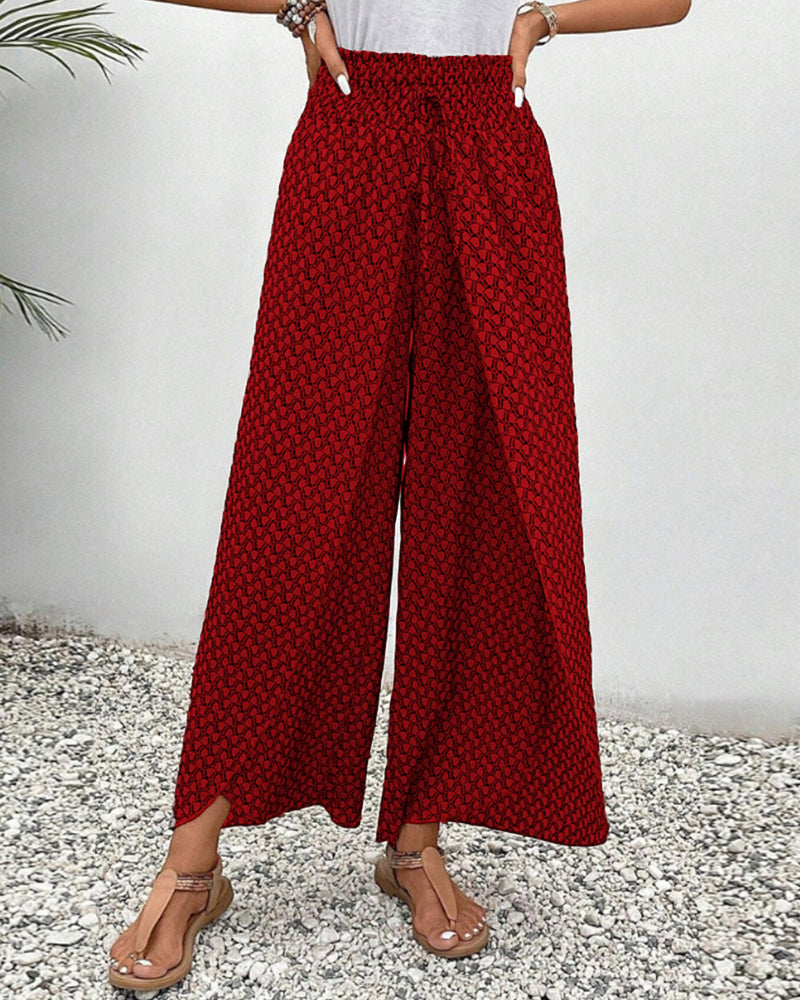 Cissie | Printed Wide Elastic Pants