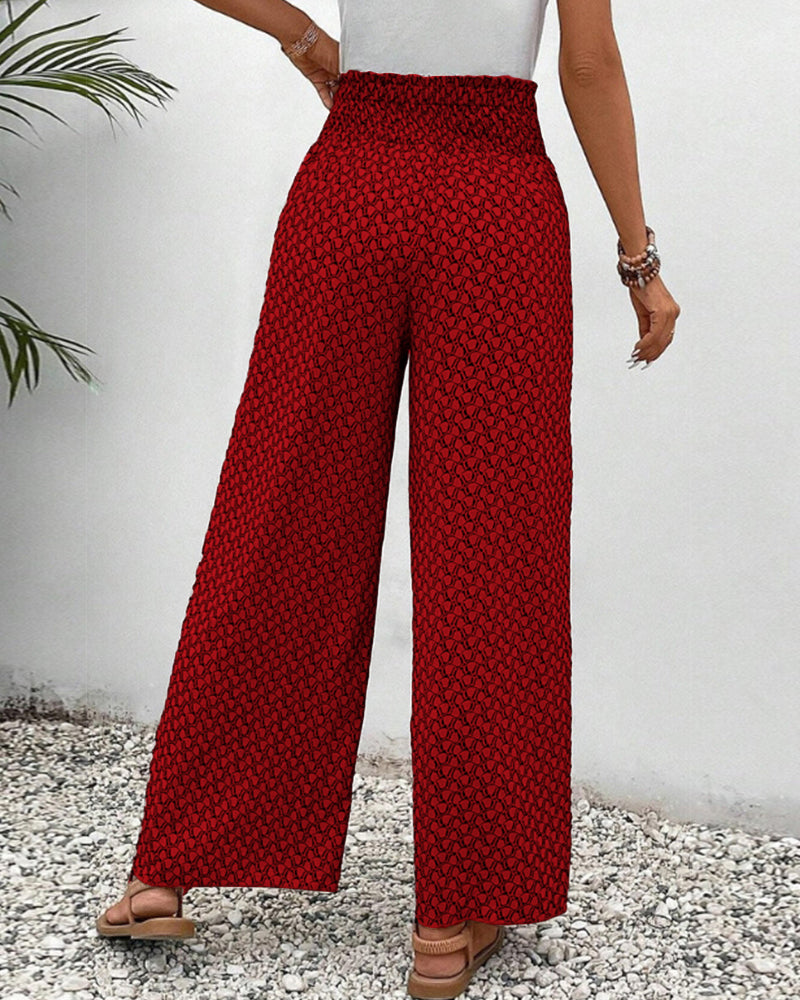 Cissie | Printed Wide Elastic Pants