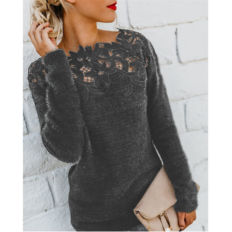 Giorgia | Cozy Lace-Trimmed Soft Sweater