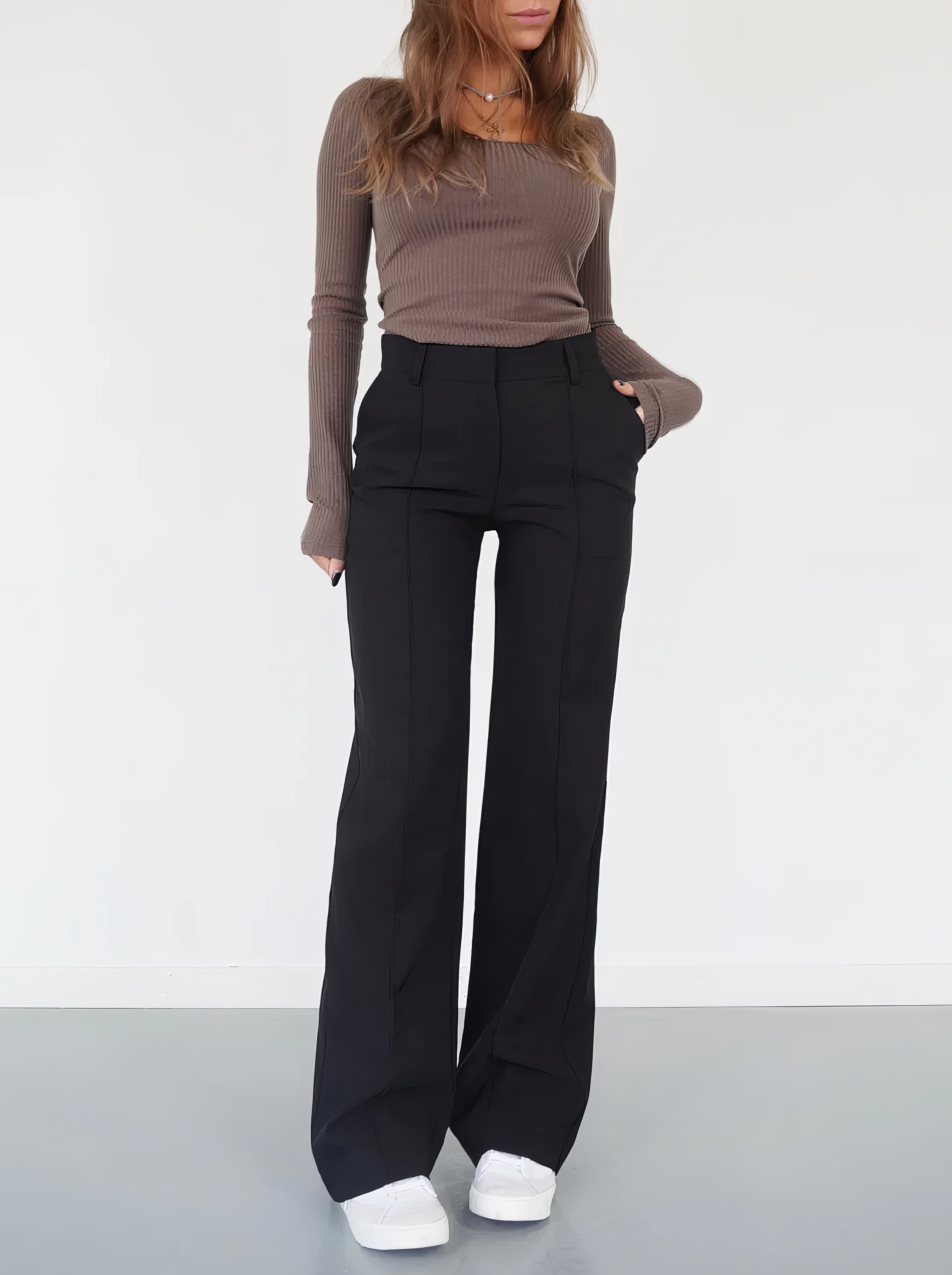 Beau | Straight-Leg High-Waist Trousers