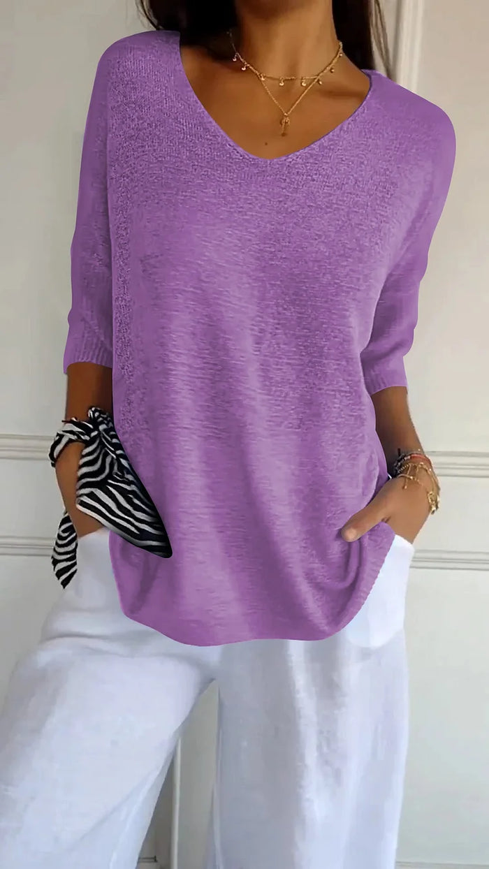 Maddie | Stylish V-Neck Knit Sweater