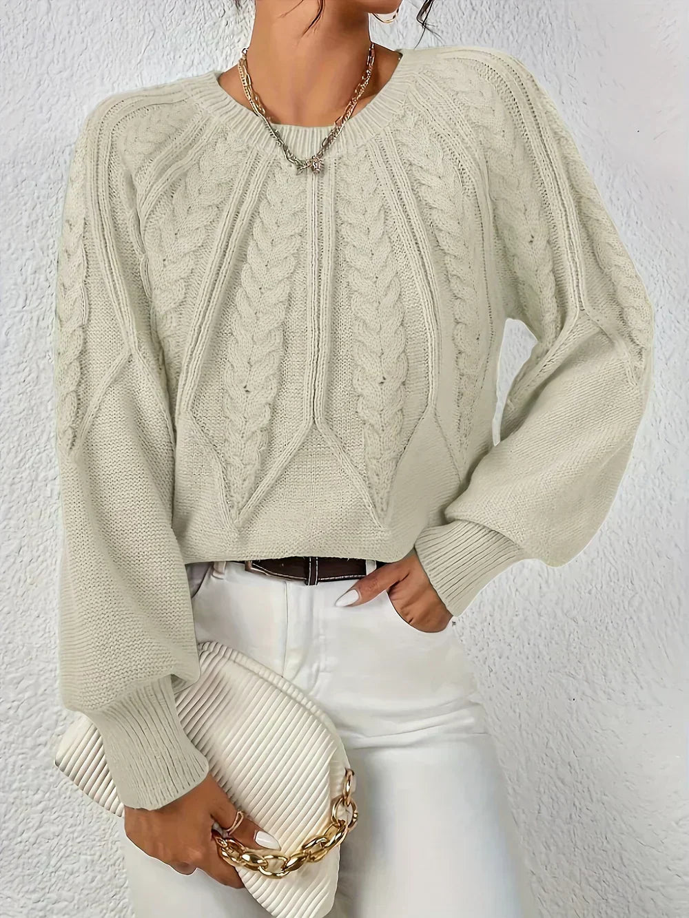 Sondra | Women's Cable Knit Sweater – Cozy & Soft