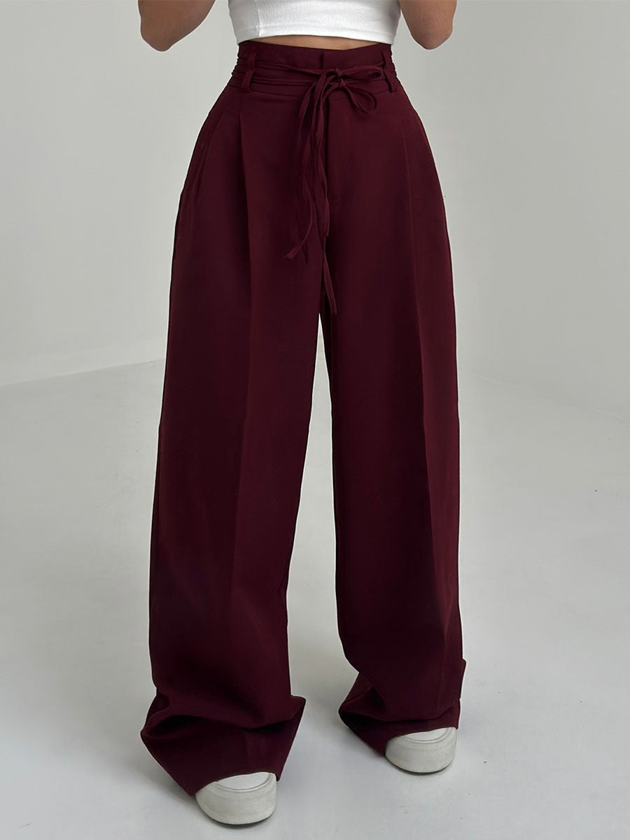 Margy | Women's High-Waisted Wide Leg Pants - Stretchy Fabric