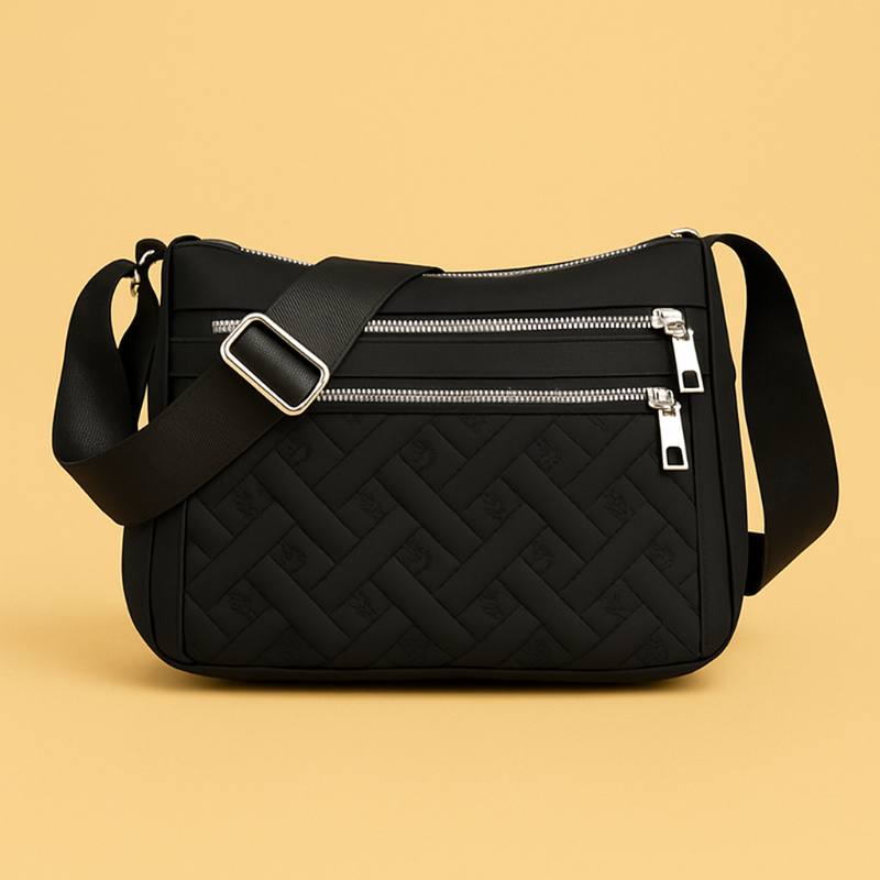 Noora™ | Nylon shoulder bag with messenger style