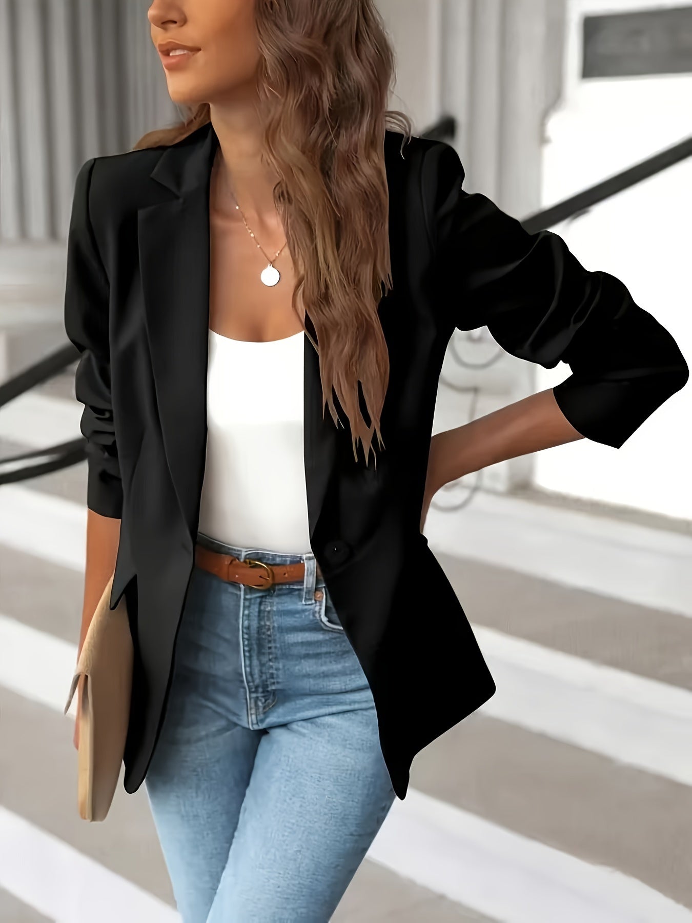 Bernita | Tailored Fit Women's Blazer in Suede Finish