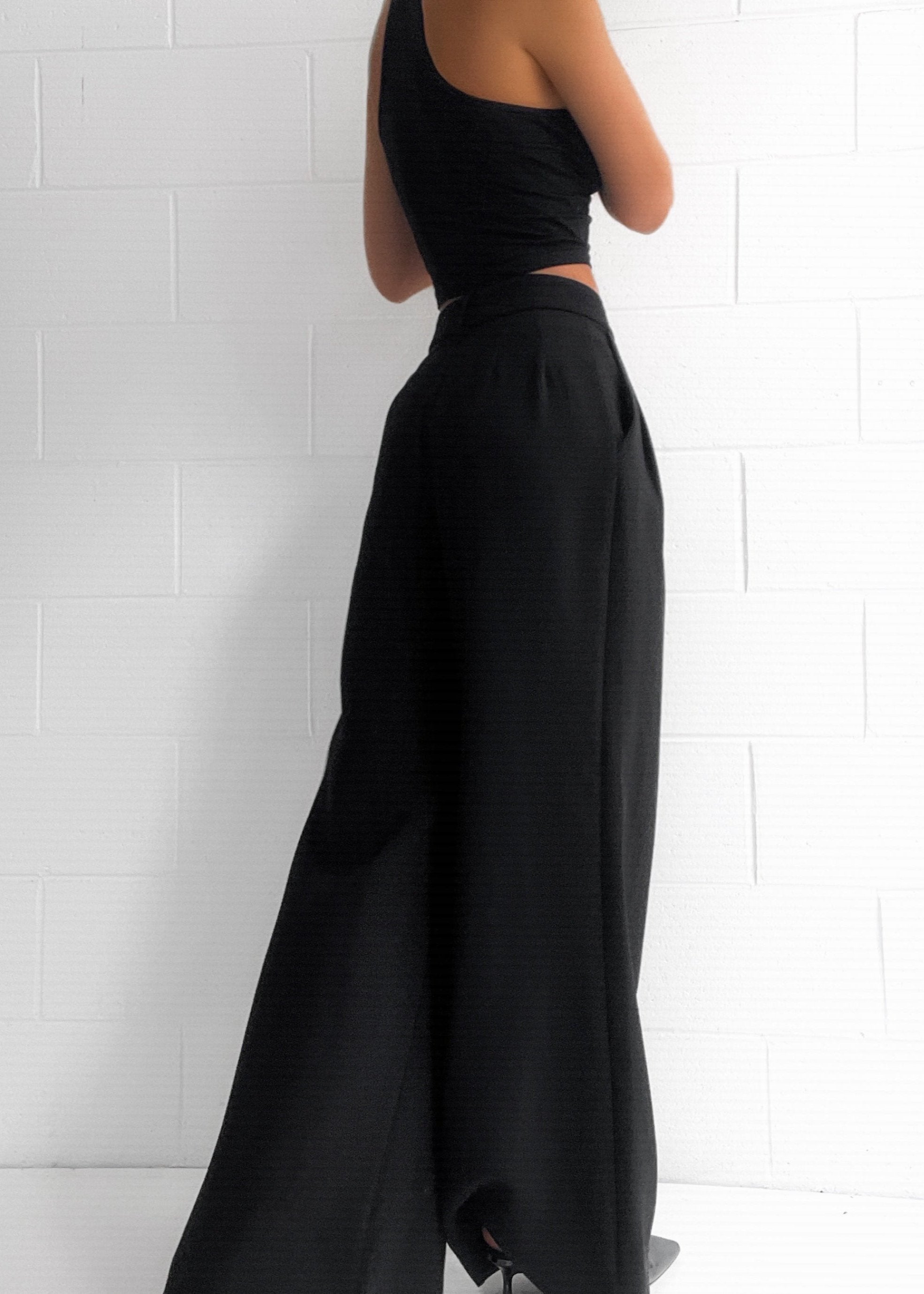Mandi | Black High-Waisted Palazzo Trousers