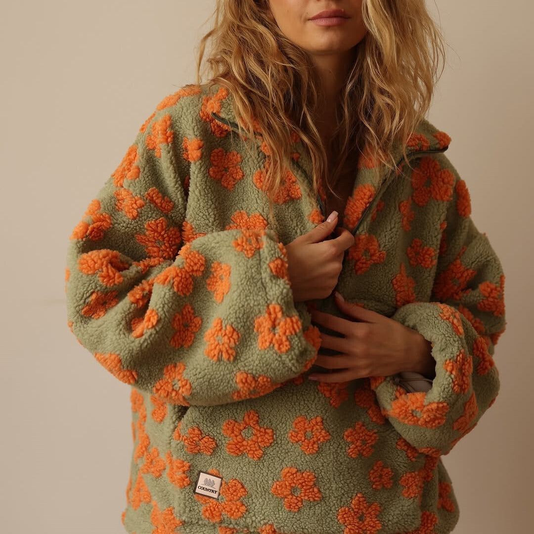 Mila | Cozy Floral Fleece Pullover