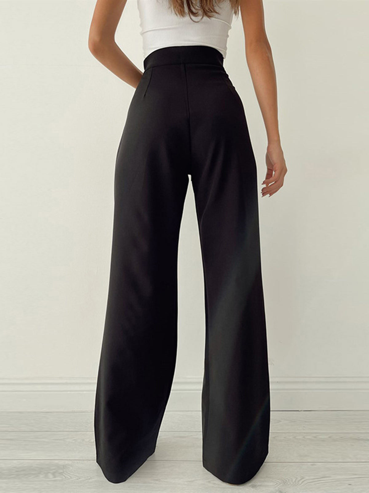 Women's High-Waisted Wide-Leg Trousers with Bow Detail