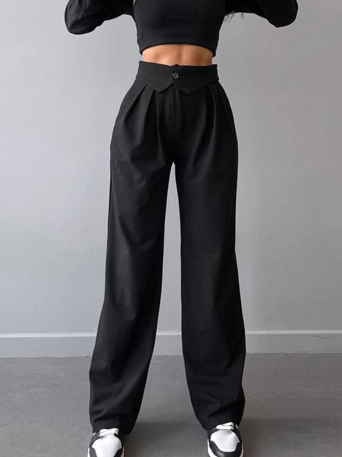 Marlina | Women's High Waist Straight Leg Pants – Stylish & Comfortable