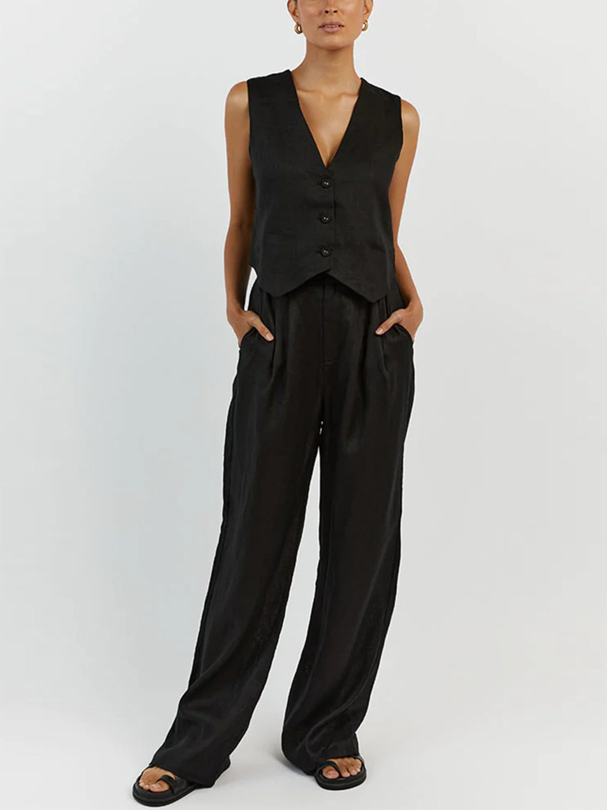 Sarita | Women's Cozy Two-Piece Cotton Set - Top and Pants