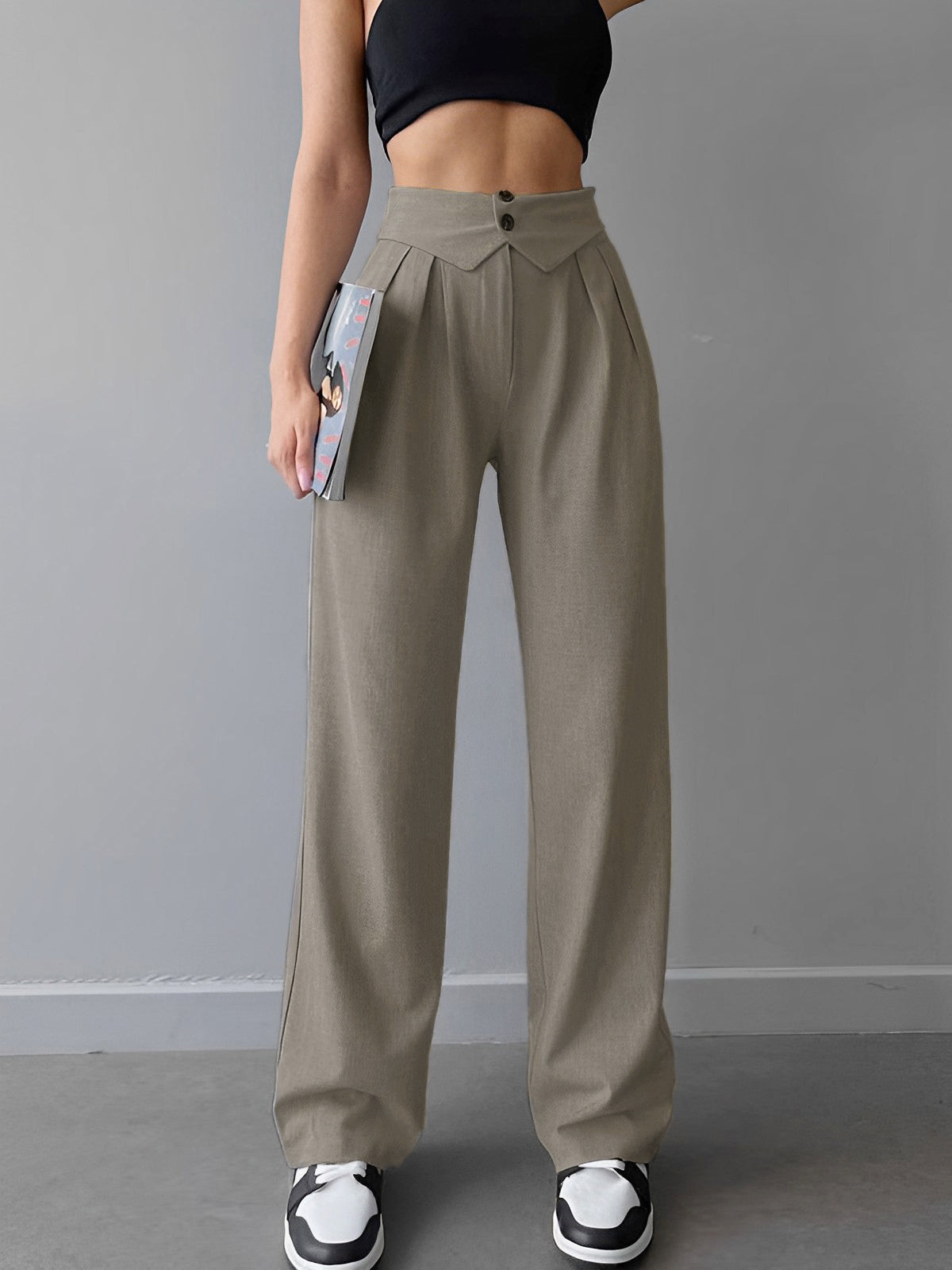 Marlina | Women's High Waist Straight Leg Pants – Stylish & Comfortable