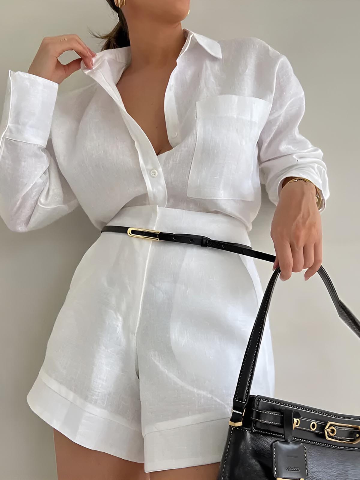 Dona | Women's Two-Piece Cotton Set – Blouse & Shorts for a Stylish Summer