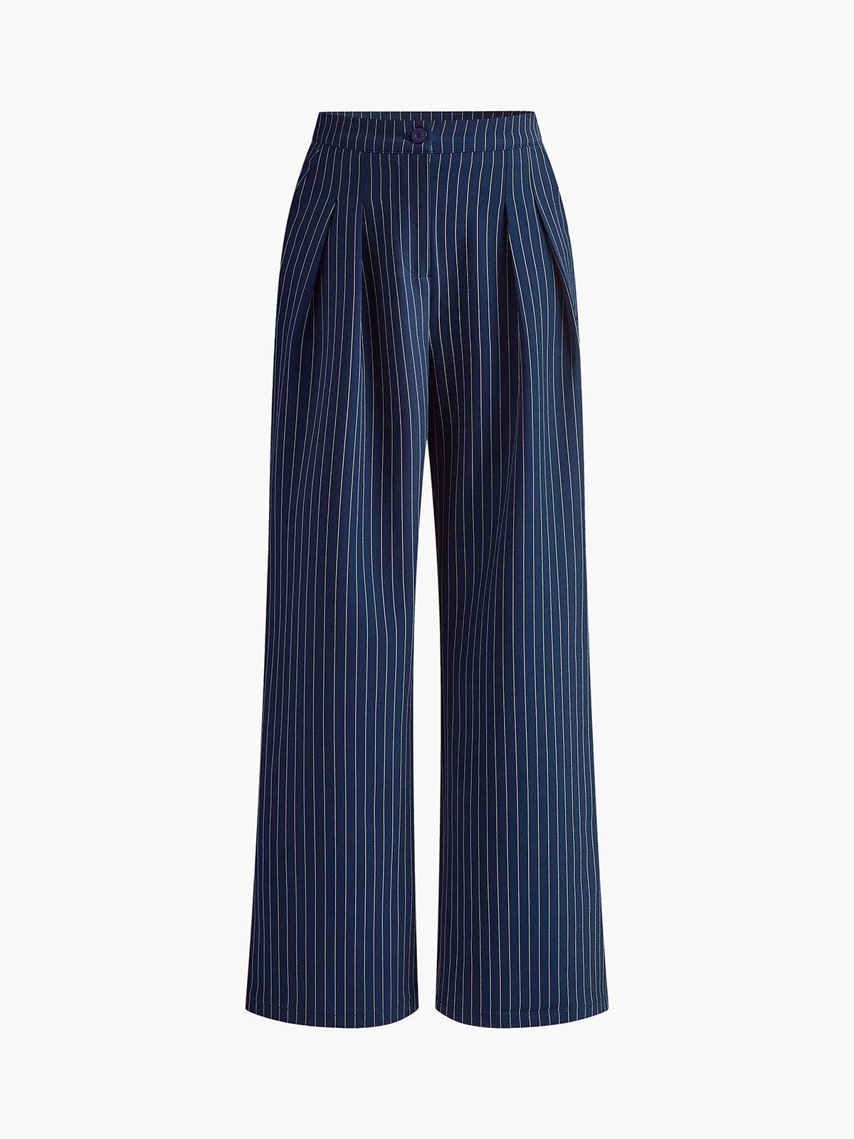 Elegant High-Waisted Striped Wide-Leg Trousers for Women – Stylish & Comfortable