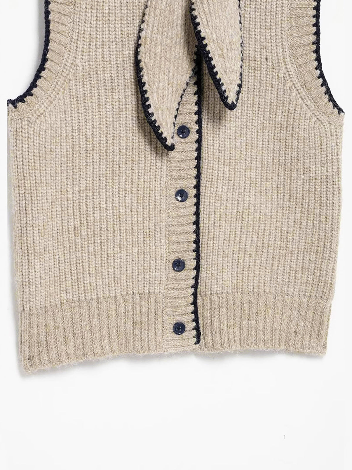 Vána | Stylish Sleeveless Women's Sweater with Bow Collar