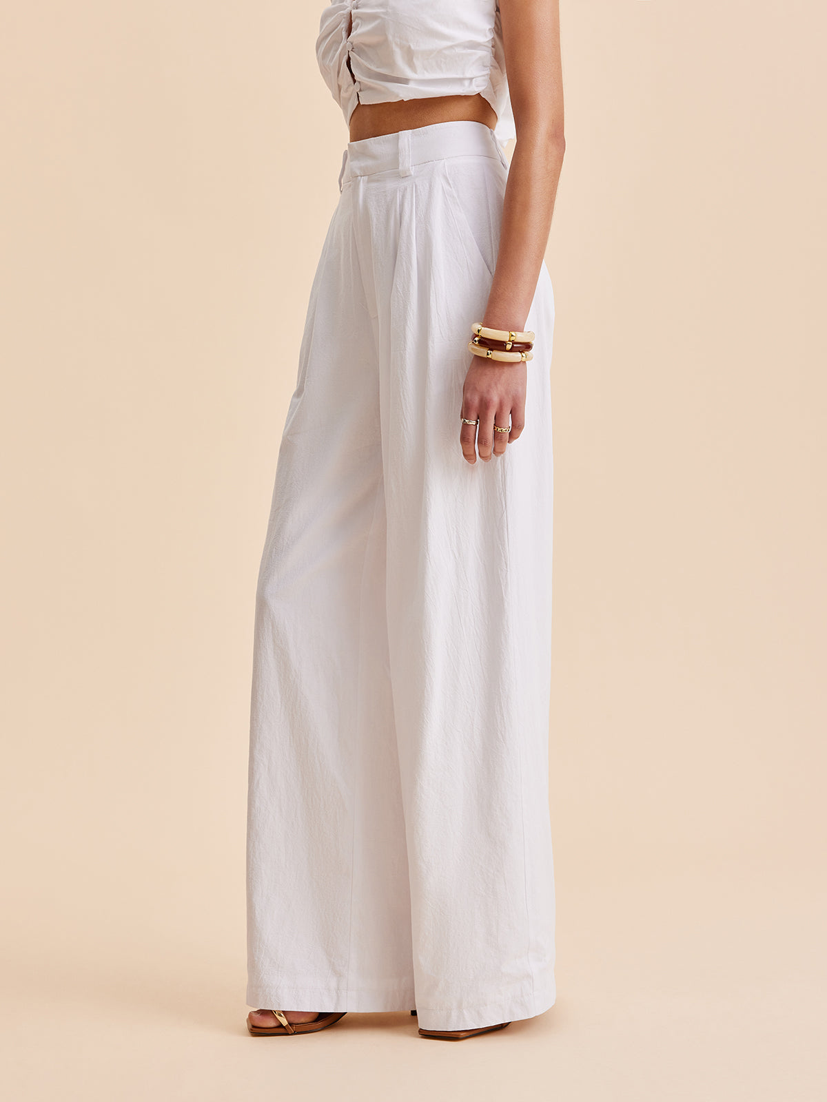 Isley | Mid-Rise Cotton Trousers Featuring Pockets