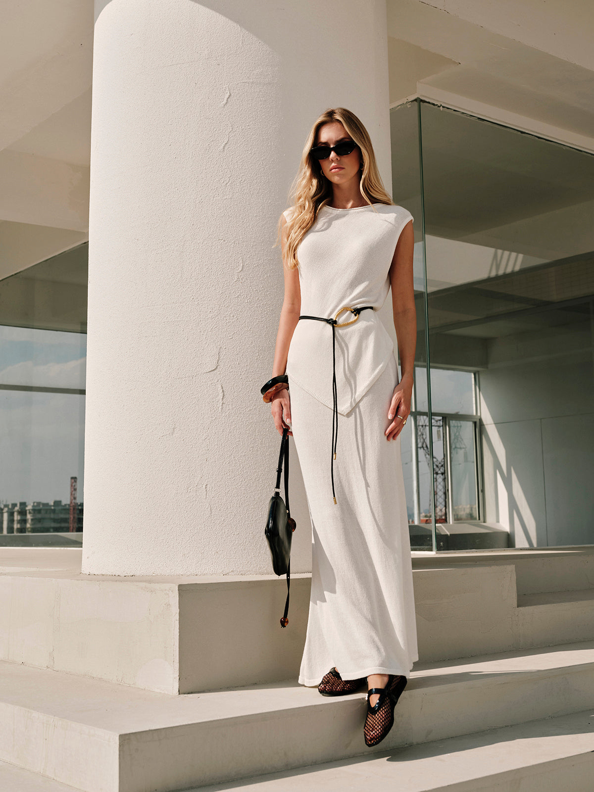 Yashi | Women's Relaxed Semi-Sheer Skirt and Top Set