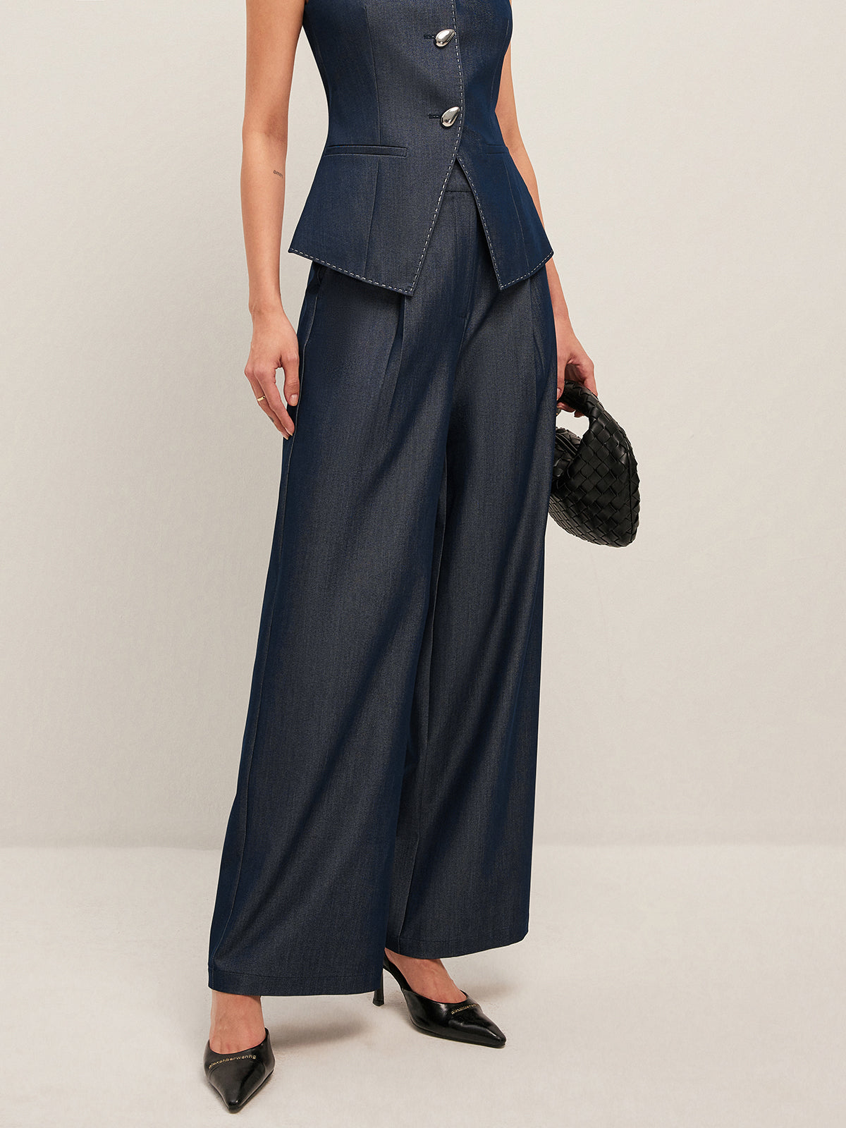 Idoya | Elegant High-Waisted Wide-Leg Trousers for Women – Stylish & Comfortable