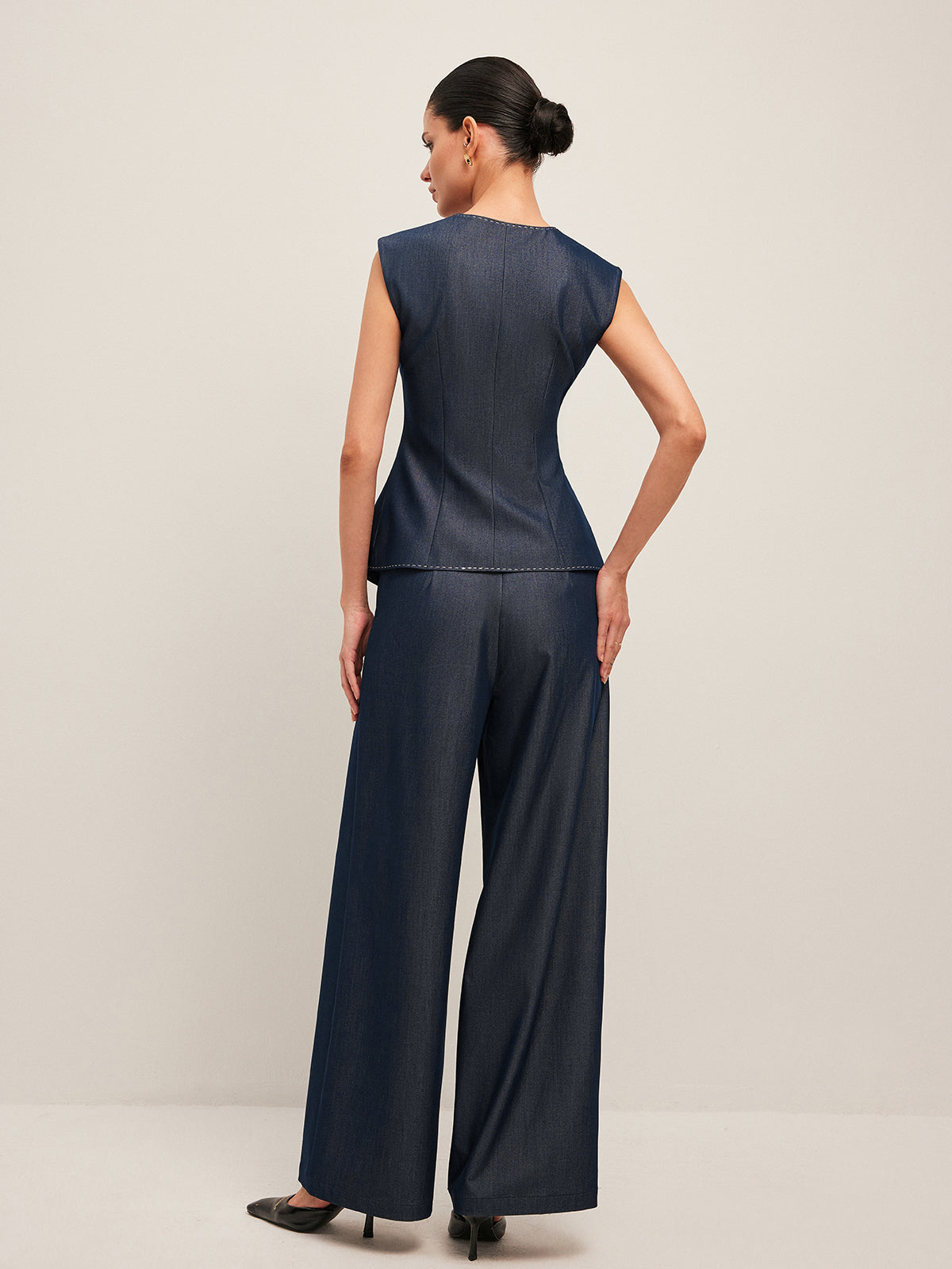 Idoya | Elegant High-Waisted Wide-Leg Trousers for Women – Stylish & Comfortable