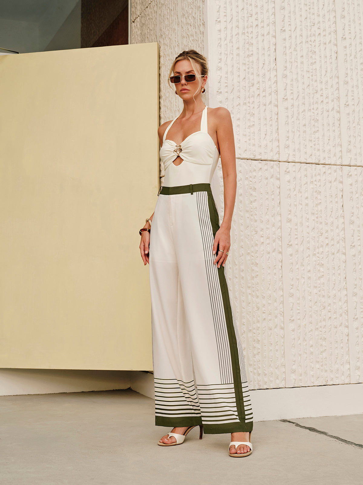 Suvi | Women's Mid-Waist Striped Pants