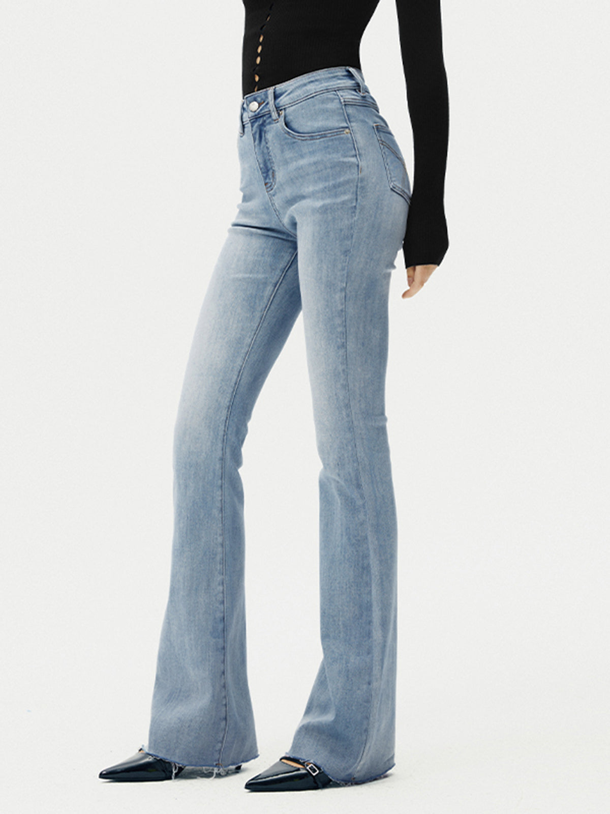 Nikola | Slim Fit High-Waist Bootcut Jeans with Stretch