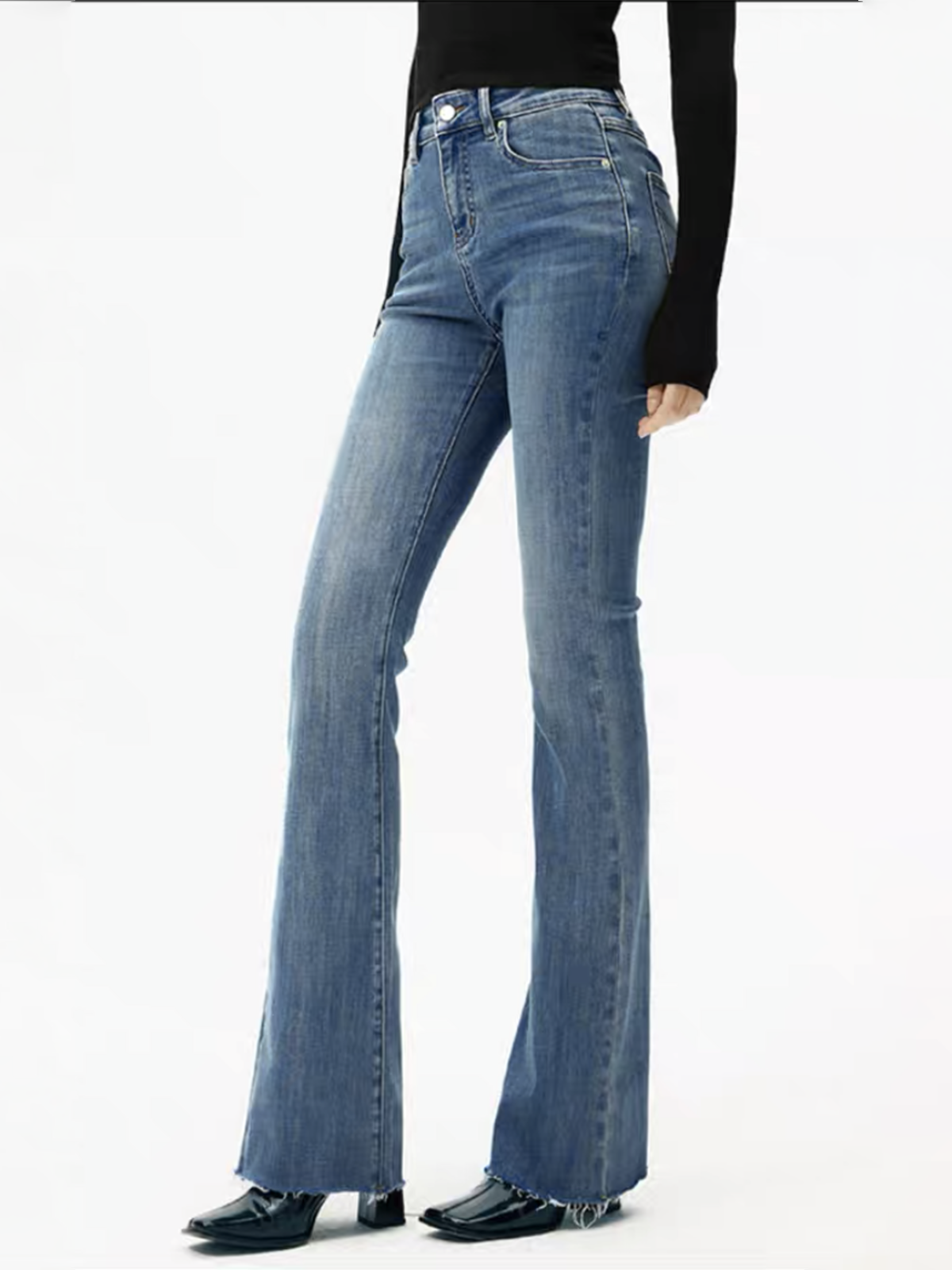 Nikola | Slim Fit High-Waist Bootcut Jeans with Stretch