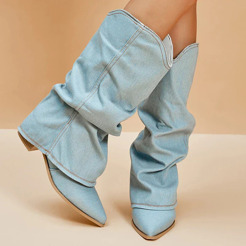 Miley | Chic Denim Boots for Women - Fashionable and Comfortable