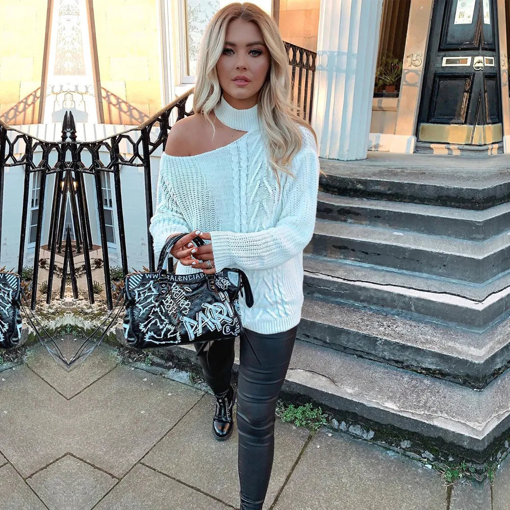 Geleen | Stylish Open Shoulder Knitted Sweater for Women - Ultimate Comfort