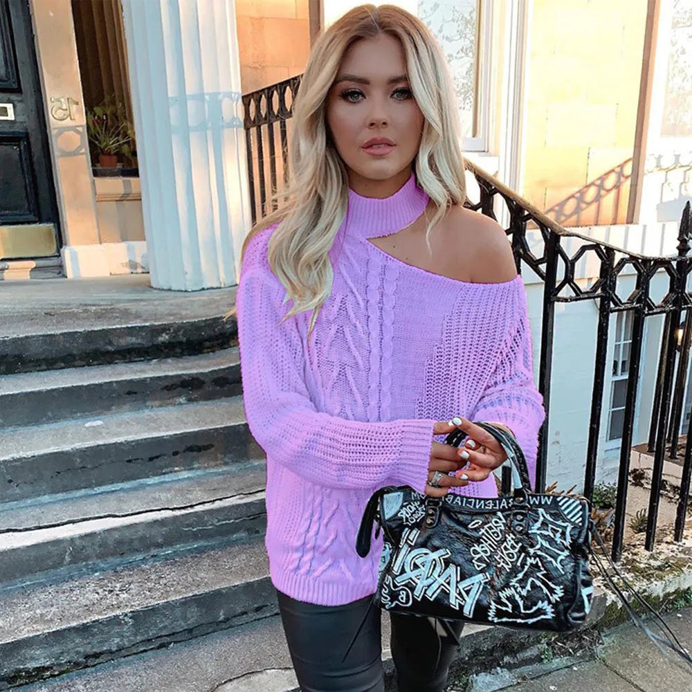 Geleen | Stylish Open Shoulder Knitted Sweater for Women - Ultimate Comfort