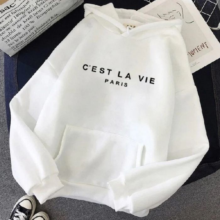 C'est La Vie | Chic Women's Hoodie - Cozy and Fashion-Forward