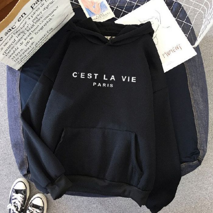 C'est La Vie | Chic Women's Hoodie - Cozy and Fashion-Forward