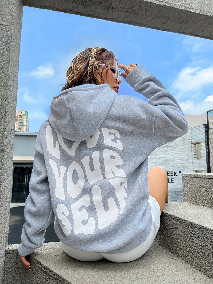 Self-Love Hoodie for Women - Cozy Cotton, Trendy Streetwear Design