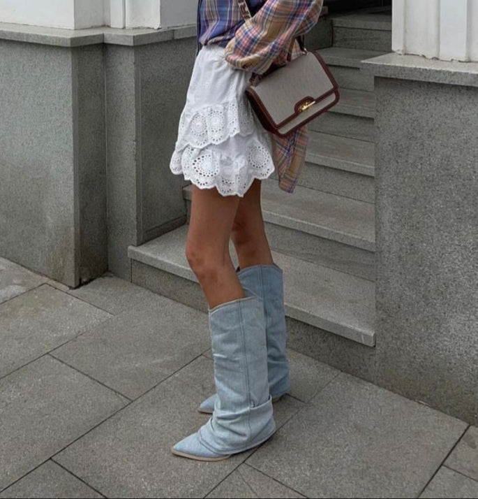 Miley | Chic Denim Boots for Women - Fashionable and Comfortable