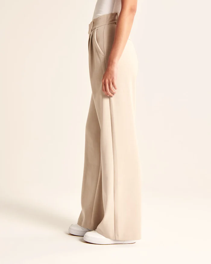 Elisa | Beige Wide-Leg Pants