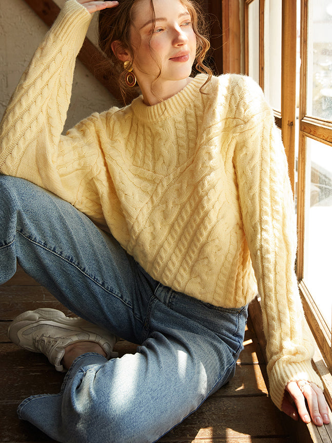 Lime | Women's Casual Knitted Sweater - Chic and Luxurious Style