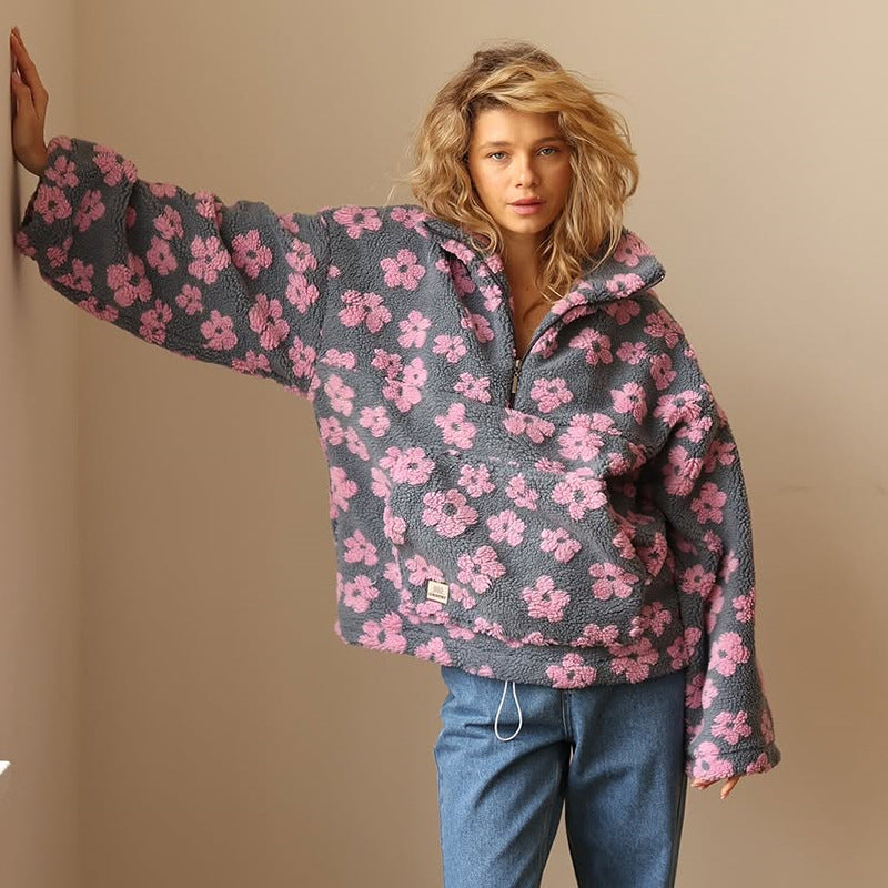 Mila | Cozy Floral Fleece Pullover