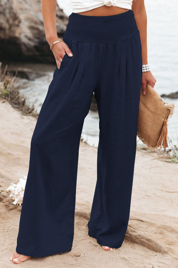 Eloïse | High-Waisted Cotton-Linen Trousers