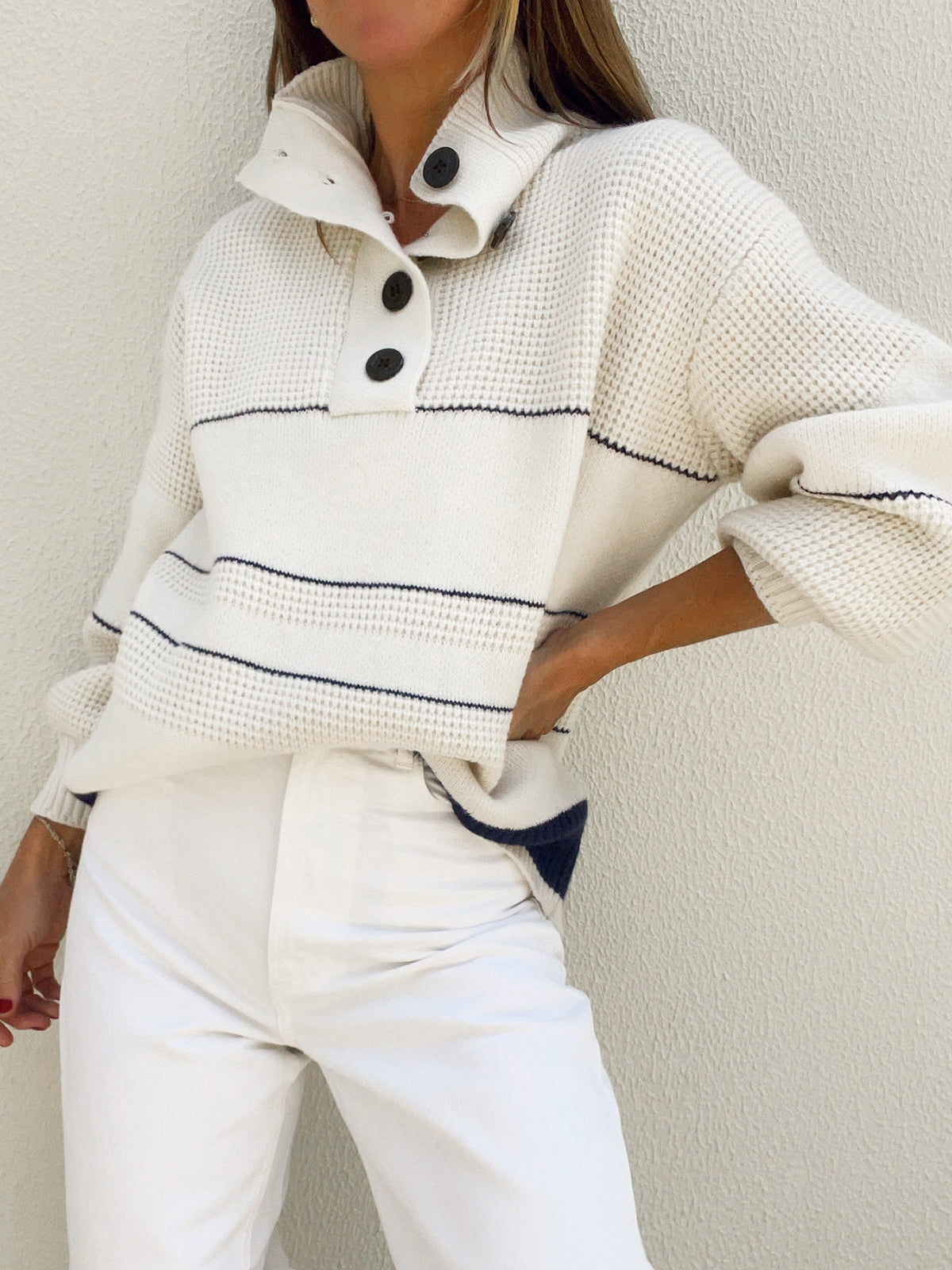Imani | Women's Oval Knitted Sweater - Effortless Casual Comfort