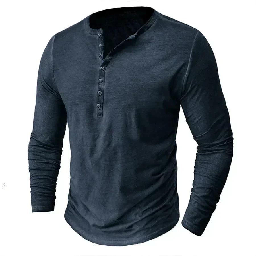 Long-Sleeve Henley Top
