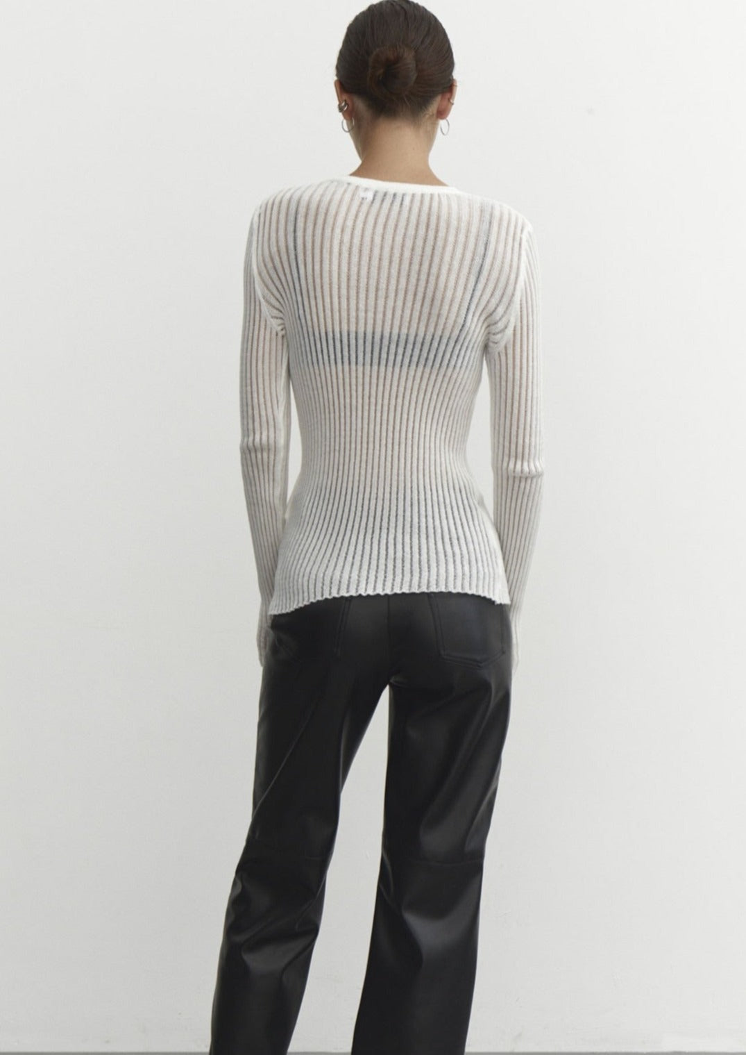 Rylee | Long Sleeve Ribbed Knit Top with Ladder Detail