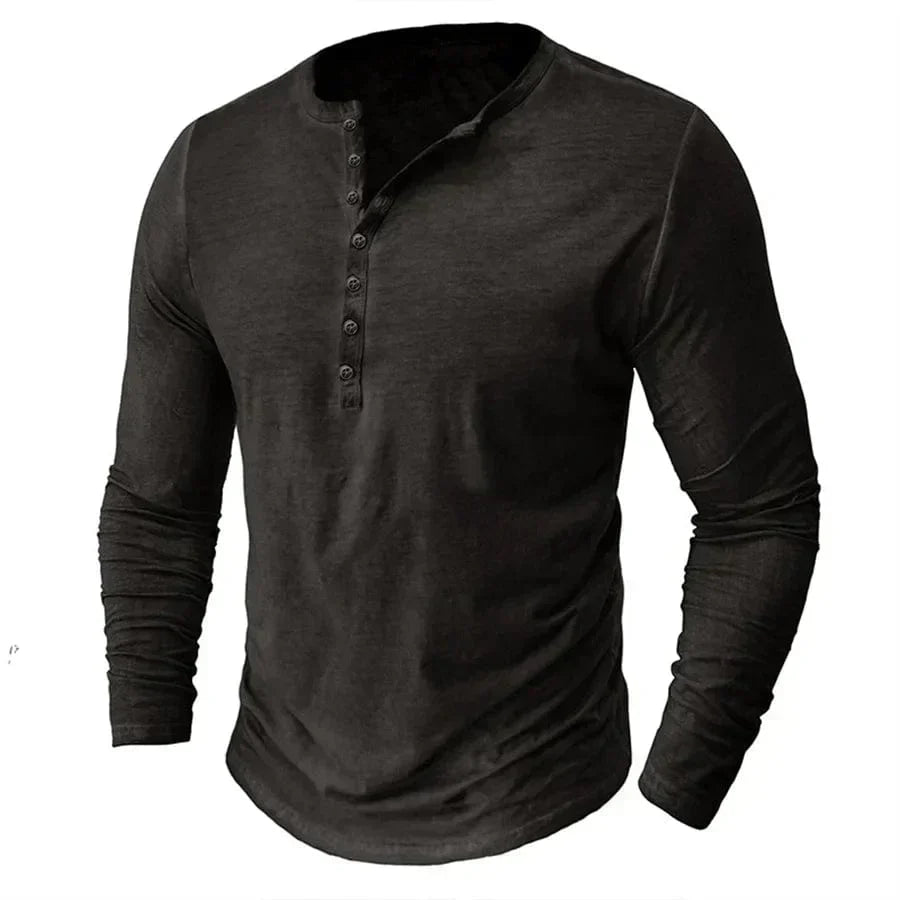 Long-Sleeve Henley Top