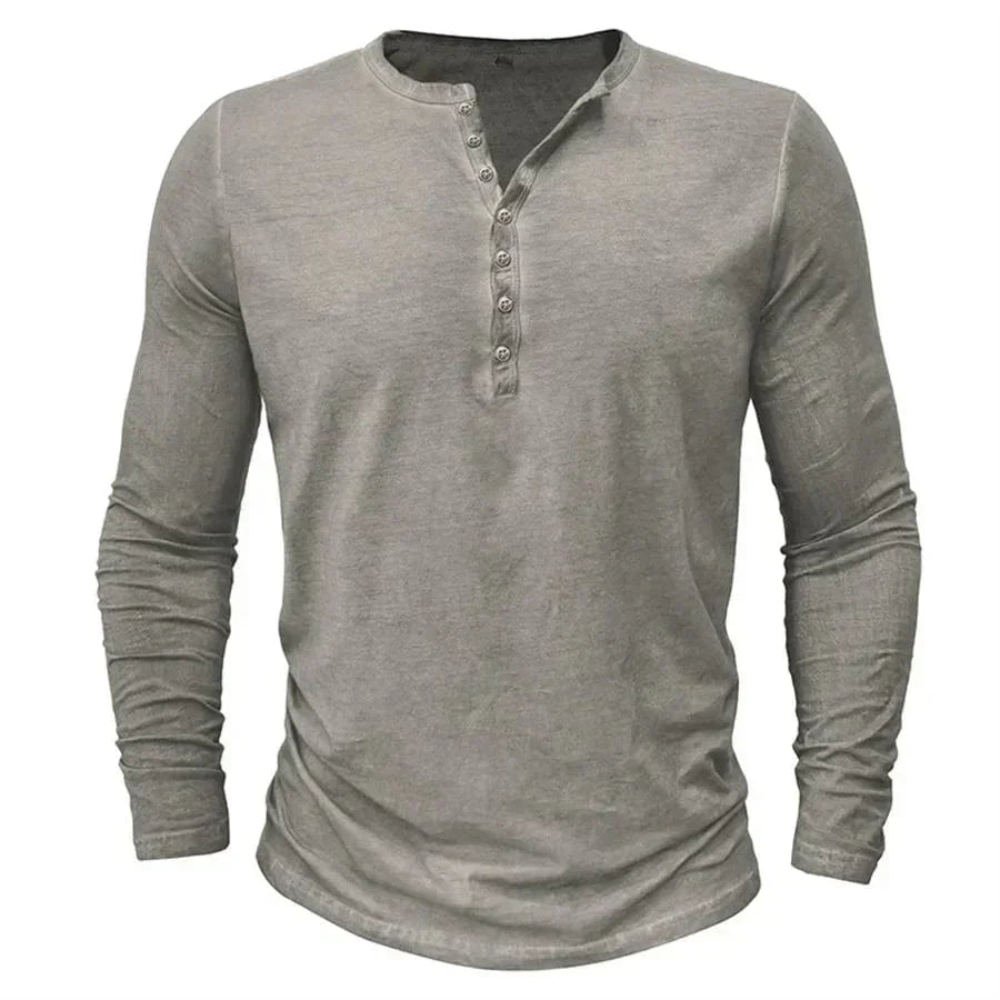 Long-Sleeve Henley Top