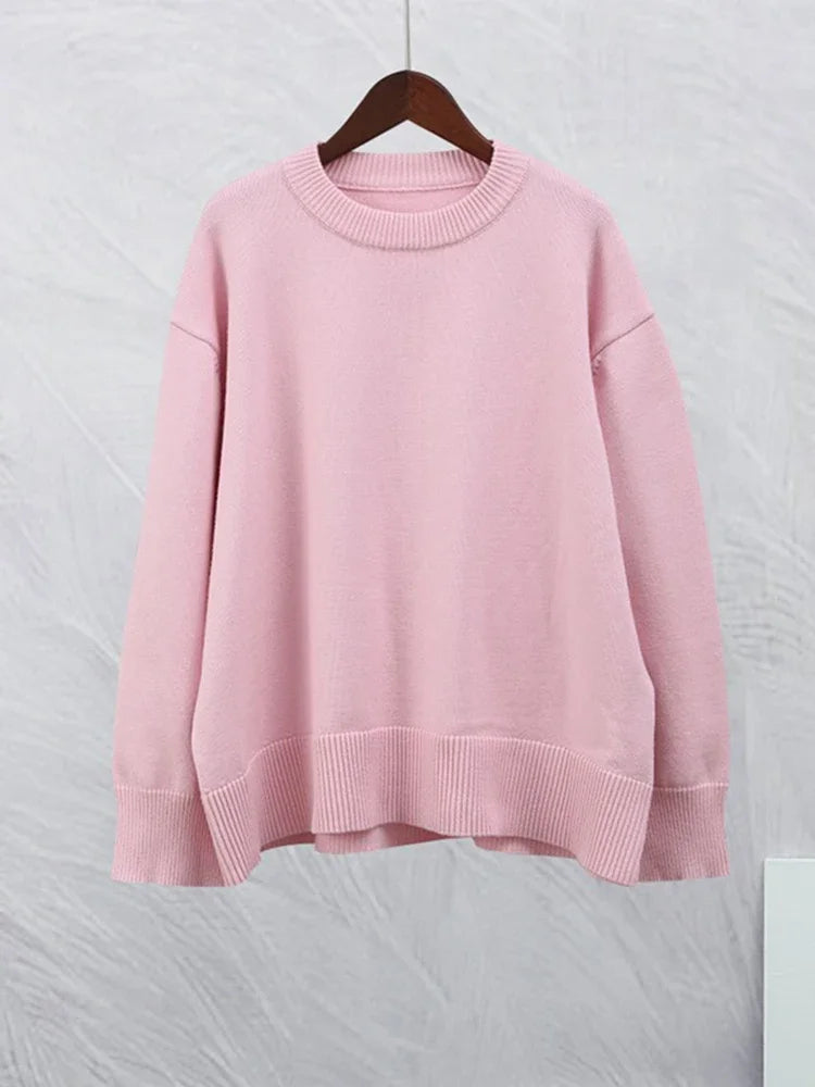Fleurine | Elegant Pink Knit Sweater