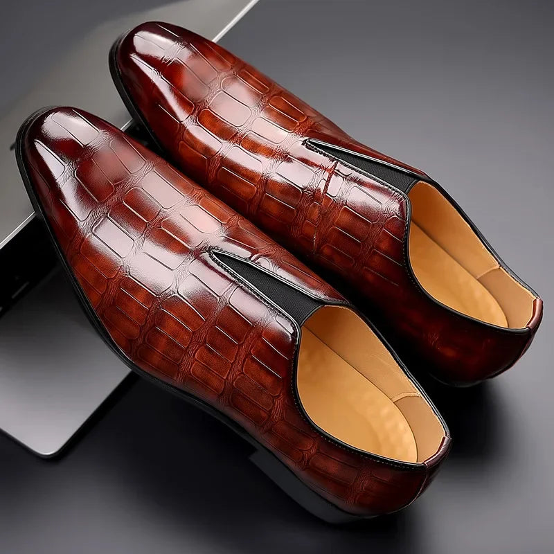 Noah™ - Chic Stone-Patterned Slip-On Leather Loafers