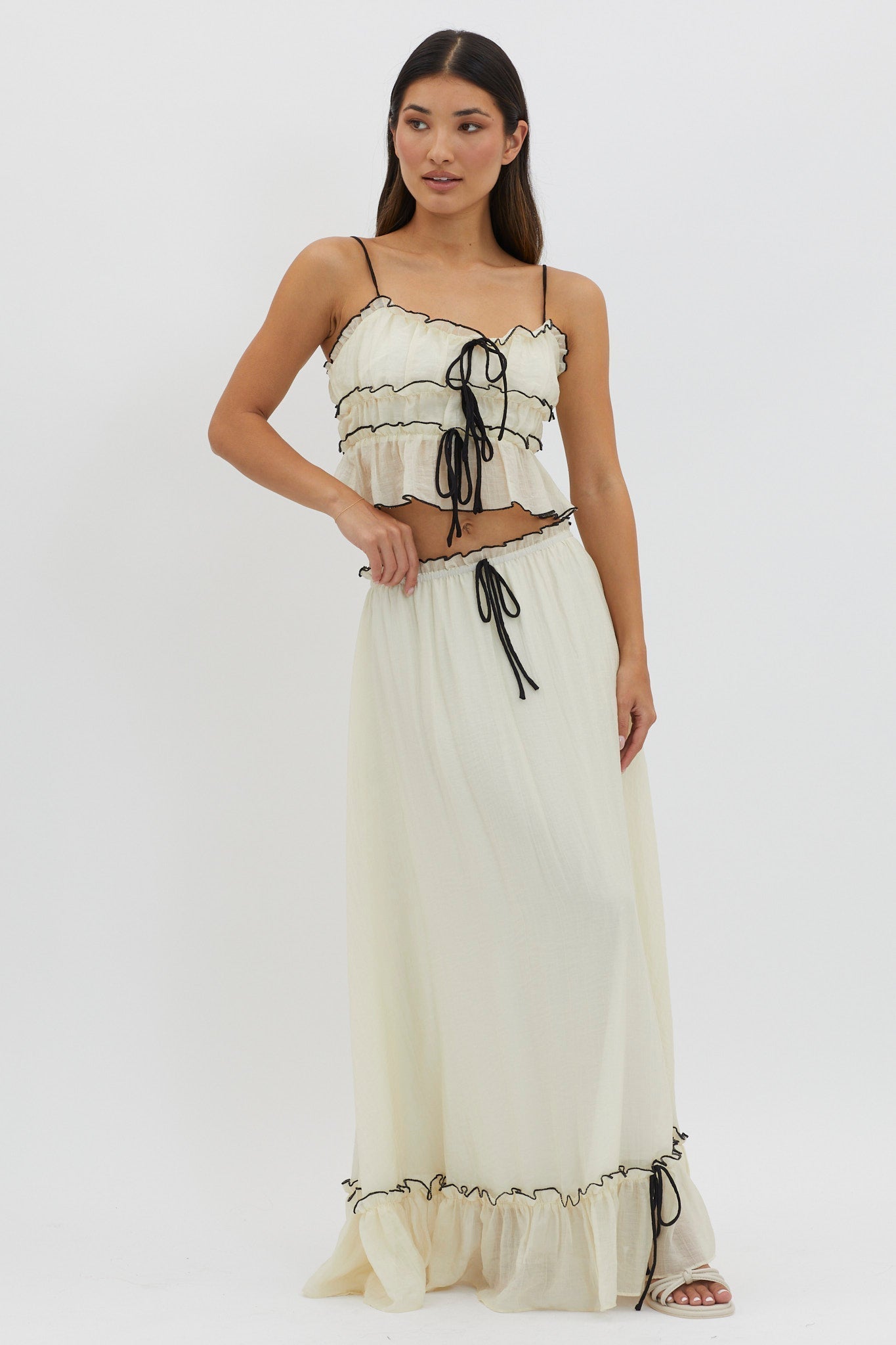 Cianna | Women's Two-Piece Summer Ensemble – Top and Maxi Skirt