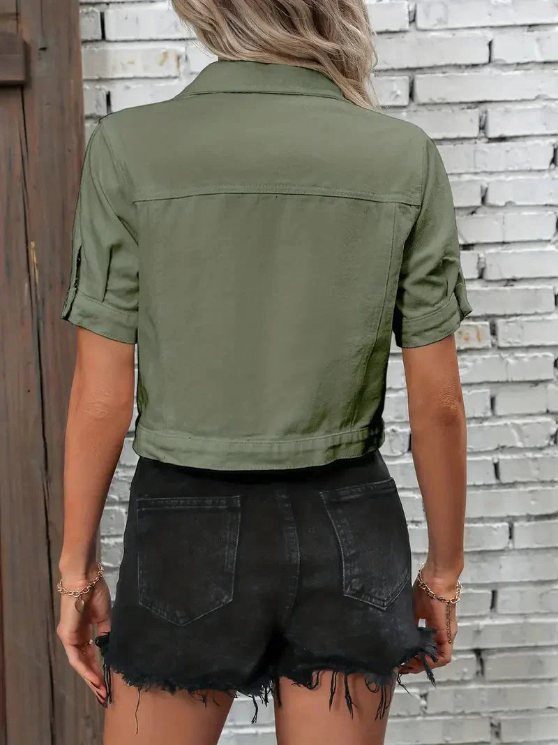 Jinthe | Short Sleeve Casual Denim Jacket