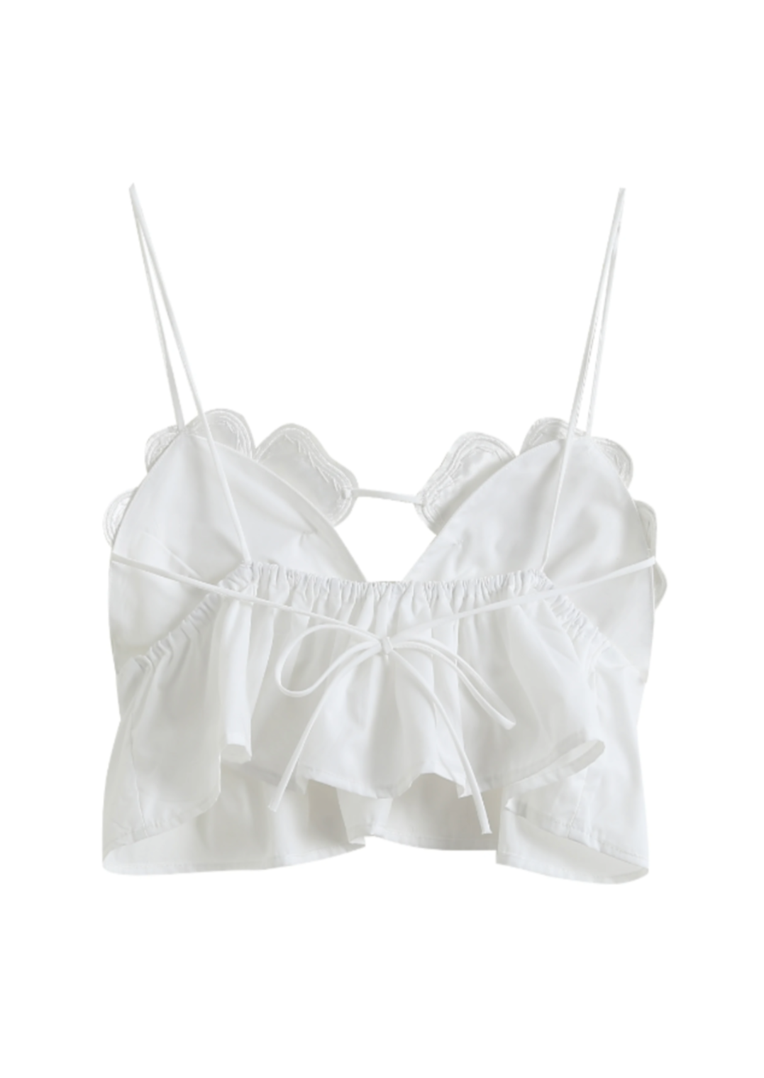 Junia | White Floral Crop Top with Rhinestone Accents